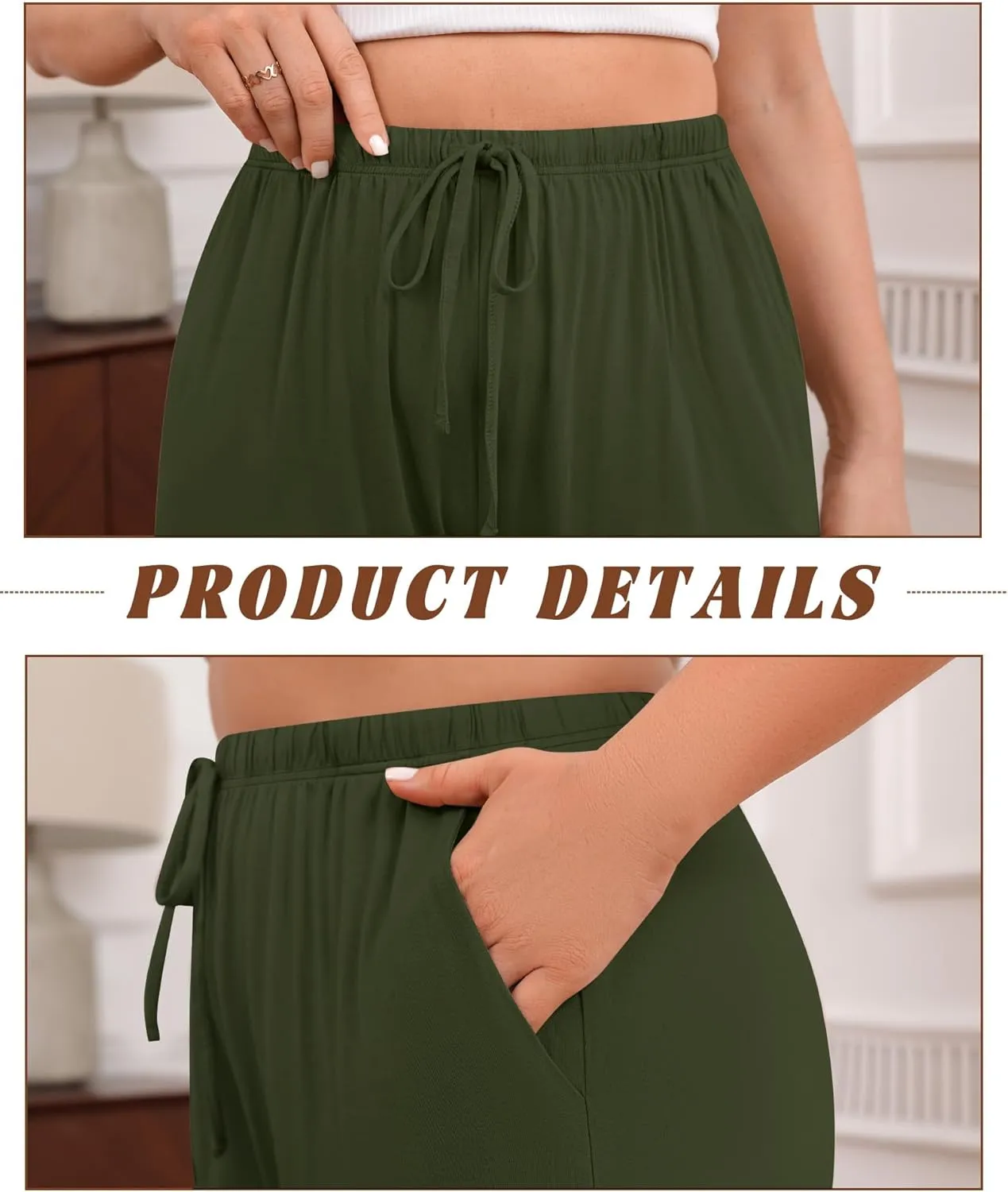 3 Pack Women's Plus Size Lounge Pants Modal Wide Leg Yoga Pants with Pockets Drawstring Baggy Sweatpant Jogger