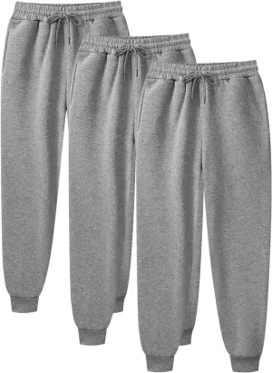 3 Packs Womens Sweatpants Baggy Comfy Lounge Pants Yoga Jogger for Men Casual Workout Cinch Bottom Fleece Pants 2024