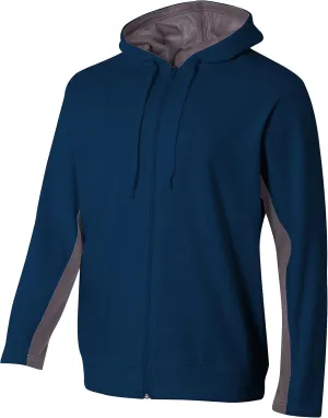 A4 Men's Full Zip Color Block Fleece Hoodie