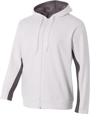 A4 Men's Full Zip Color Block Fleece Hoodie