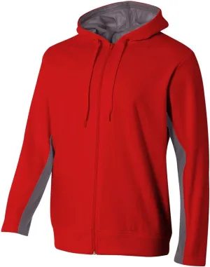 A4 Men's Full Zip Color Block Fleece Hoodie
