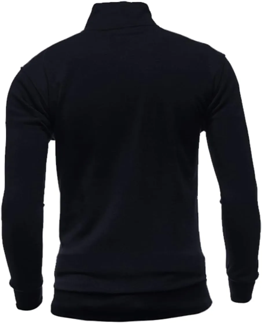 AIEOE Mens Casual Cardigan Warm Slim Fit High Neck Solid Zipper Leisure Jacket