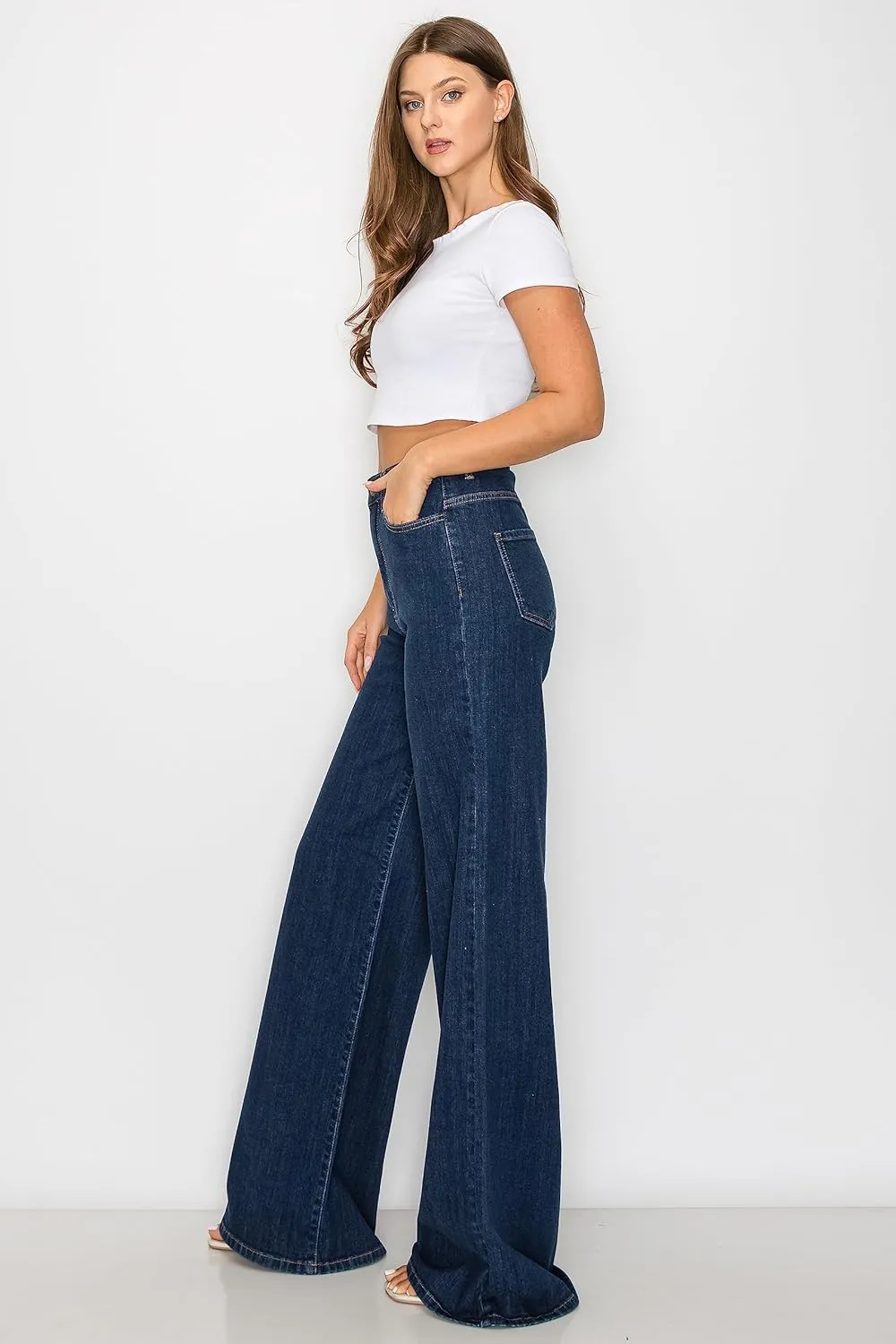 Aphrodite Flare Bell Bottom Jeans for Women - Super High Waisted Wide Leg Flare Bell Bottom Bootcut Stretch Jeans