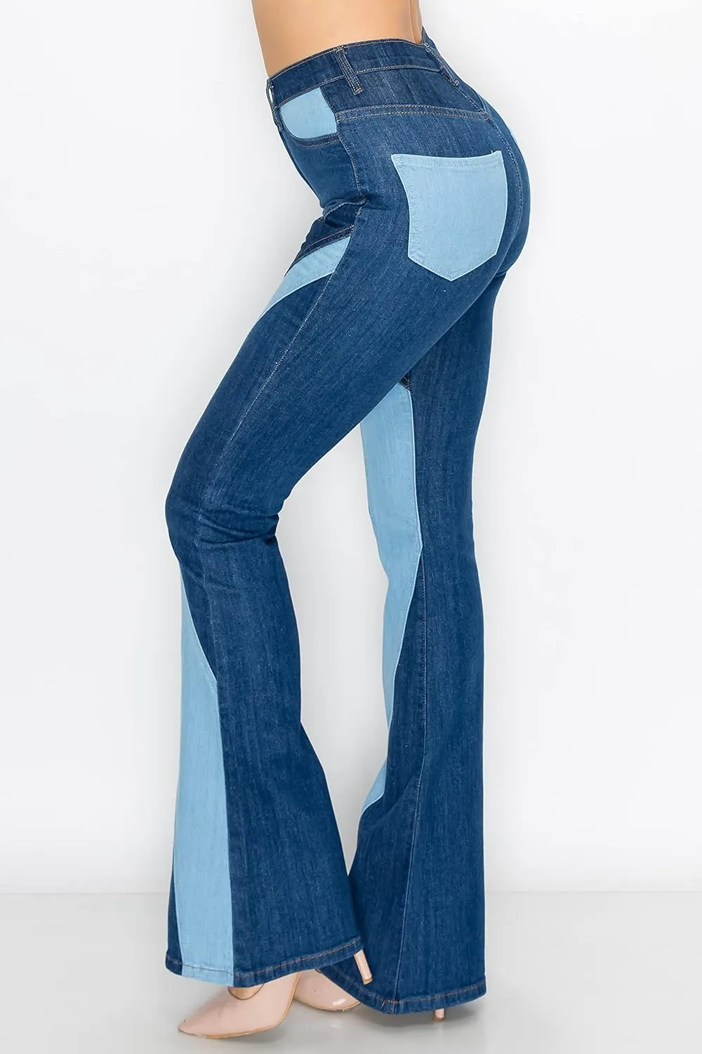 Aphrodite Flare Bell Bottom Jeans for Women - Super High Waisted Wide Leg Flare Bell Bottom Bootcut Stretch Jeans