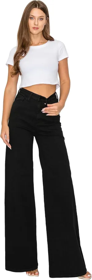 Aphrodite Flare Bell Bottom Jeans for Women - Super High Waisted Wide Leg Flare Bell Bottom Bootcut Stretch Jeans