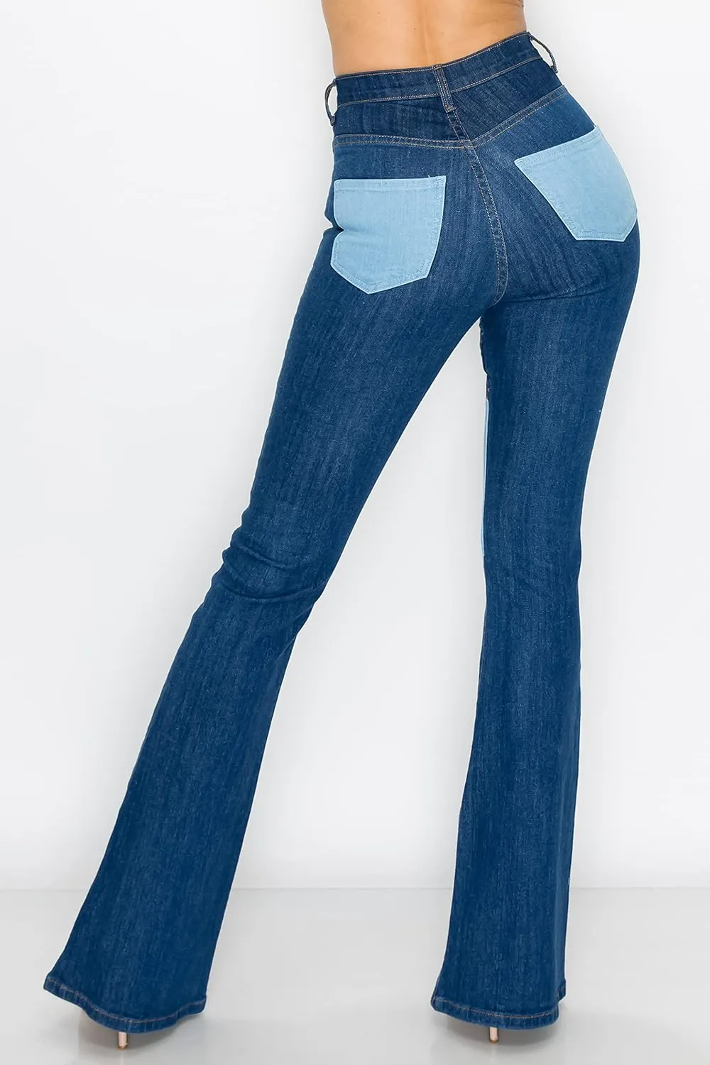 Aphrodite Flare Bell Bottom Jeans for Women - Super High Waisted Wide Leg Flare Bell Bottom Bootcut Stretch Jeans
