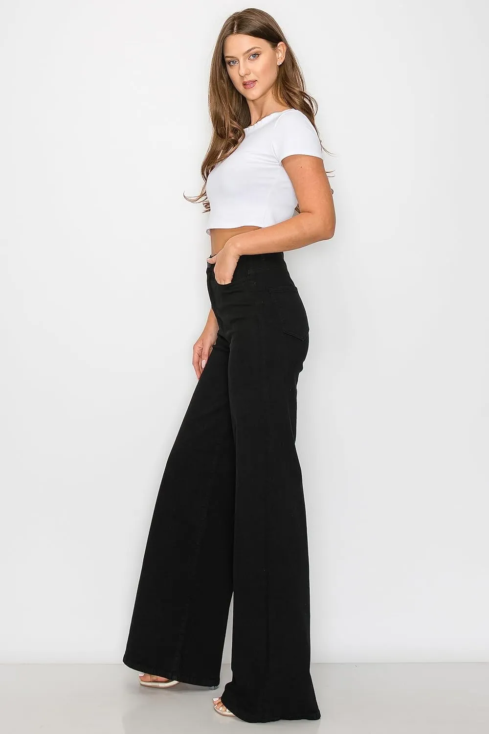 Aphrodite Flare Bell Bottom Jeans for Women - Super High Waisted Wide Leg Flare Bell Bottom Bootcut Stretch Jeans