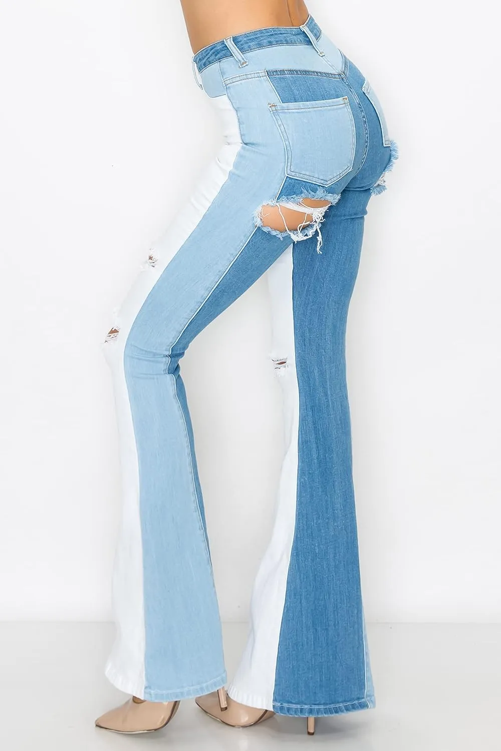 Aphrodite Flare Bell Bottom Jeans for Women - Super High Waisted Wide Leg Flare Bell Bottom Bootcut Stretch Jeans