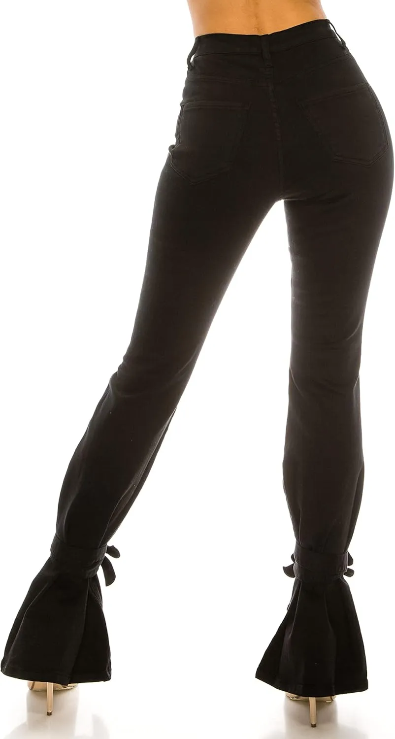 Aphrodite Flare Bell Bottom Jeans for Women - Super High Waisted Wide Leg Flare Bell Bottom Bootcut Stretch Jeans