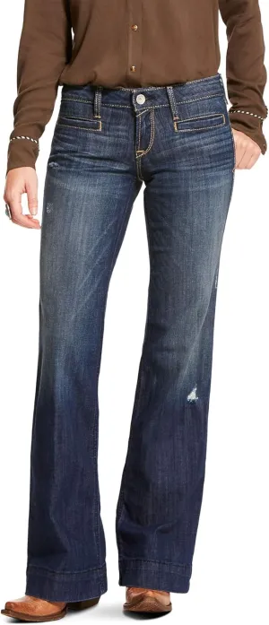 ARIAT Women's Trouser Mid Rise Stretch Lucy Wide Leg Jean