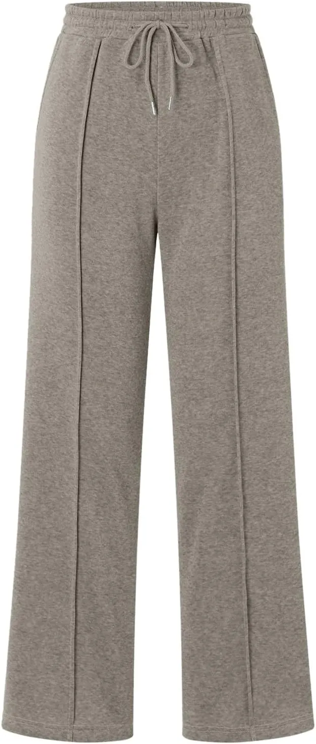 Baggy Sweatpants for Women Fleece High Waisted Joggers with Pockets Athletic Y2k Workout Elastic Waist Pants