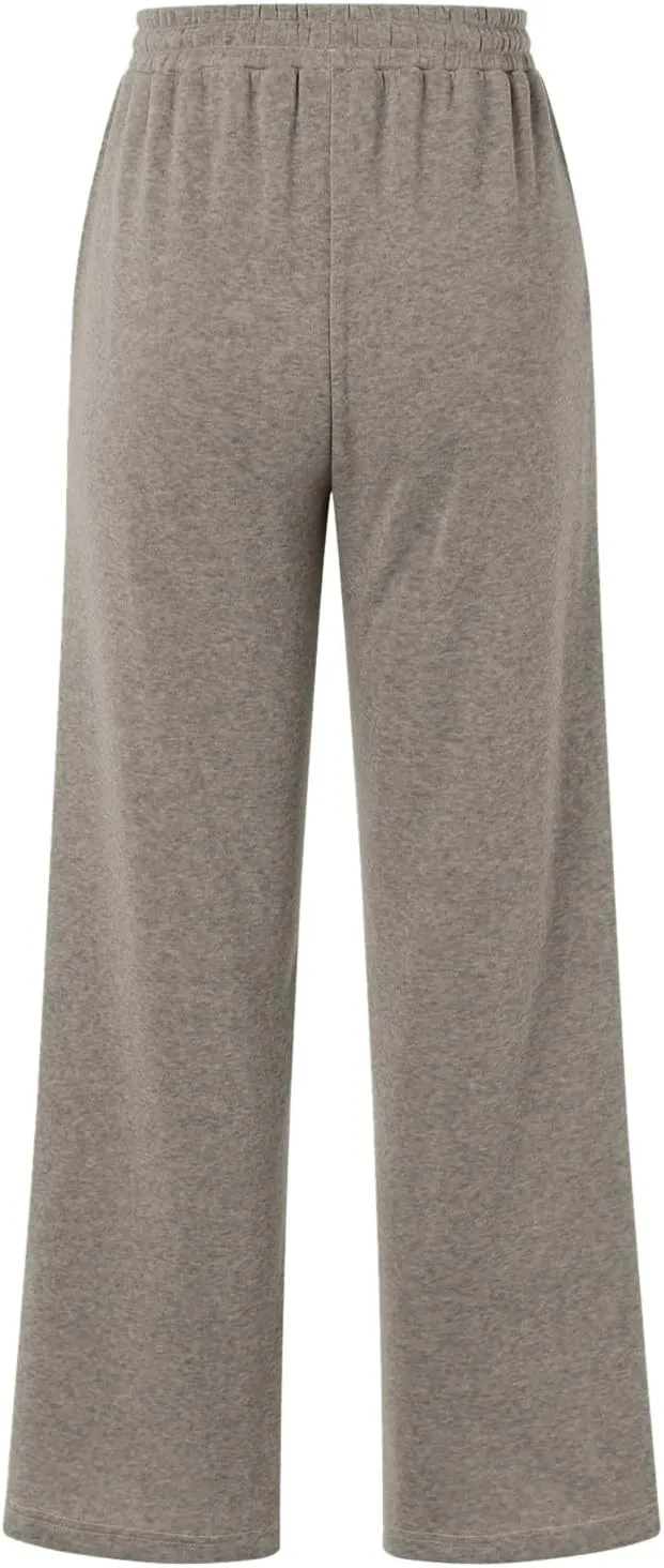 Baggy Sweatpants for Women Fleece High Waisted Joggers with Pockets Athletic Y2k Workout Elastic Waist Pants