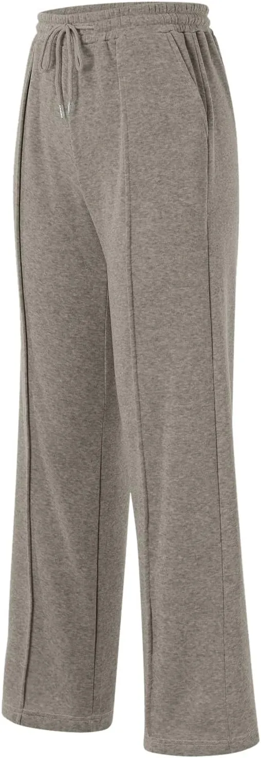 Baggy Sweatpants for Women Fleece High Waisted Joggers with Pockets Athletic Y2k Workout Elastic Waist Pants