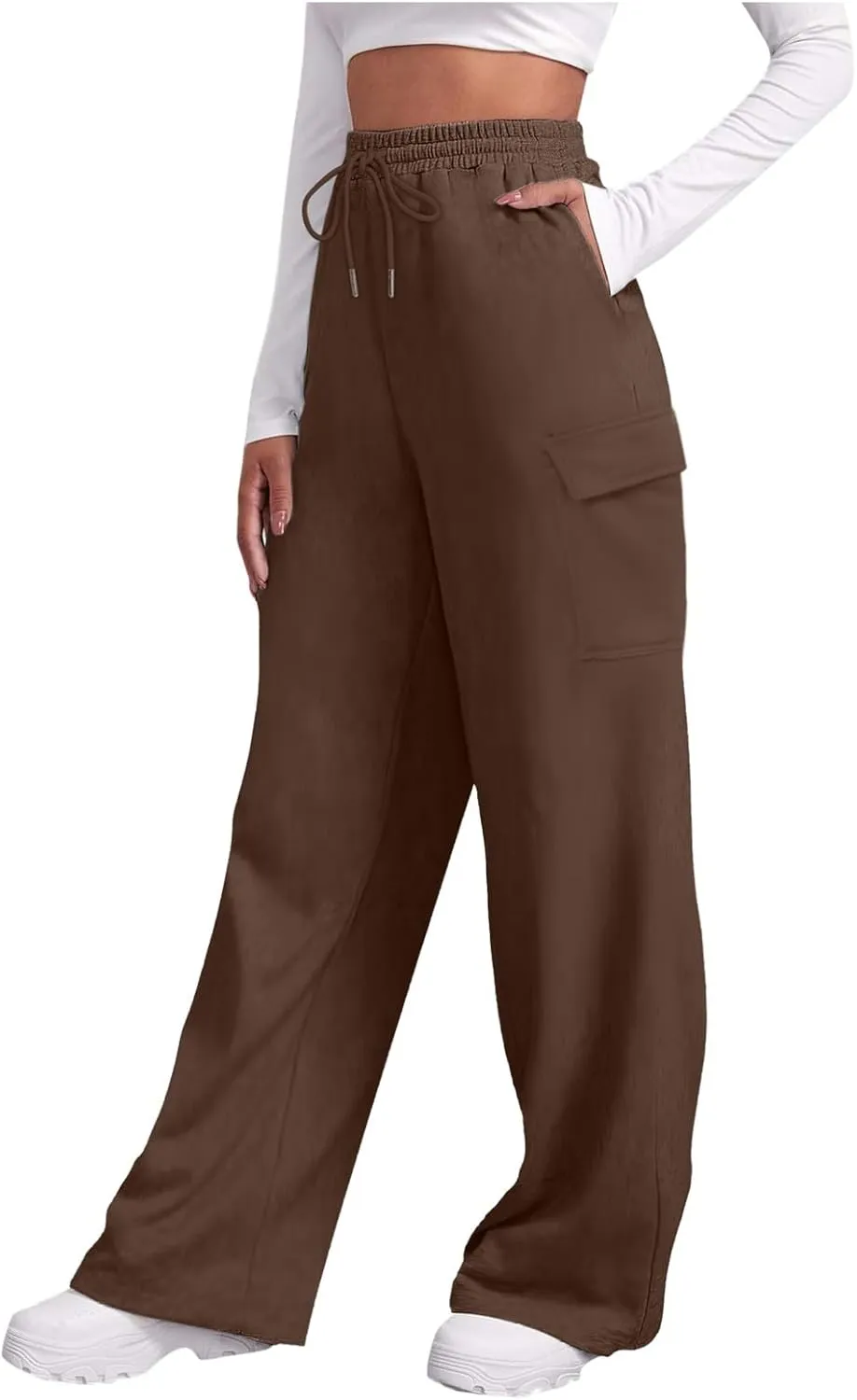 Baggy Sweatpants for Women Tapered Spring Running Joggers Modern Solid Fitted Pants Comfy Elastic Waist with Pockets