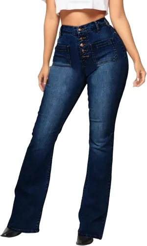 Bell Bottom Jeans for Women Long Skinny Flare Jeans Trendy Slim High Waisted Jean Trousers Fashion Stretch Denim