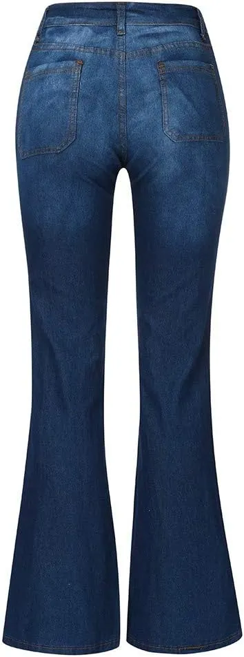 Bell Bottom Jeans for Women Long Skinny Flare Jeans Trendy Slim High Waisted Jean Trousers Fashion Stretch Denim