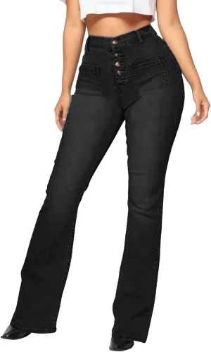 Bell Bottom Jeans for Women Long Skinny Flare Jeans Trendy Slim High Waisted Jean Trousers Fashion Stretch Denim