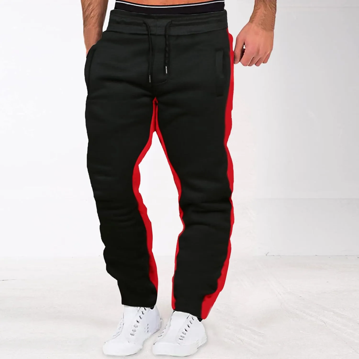 Big and Tall Sweatpants for Men Sweatpants with Zip Pockets Sports Trousers Men's Tear Away Trouser Basketball Track