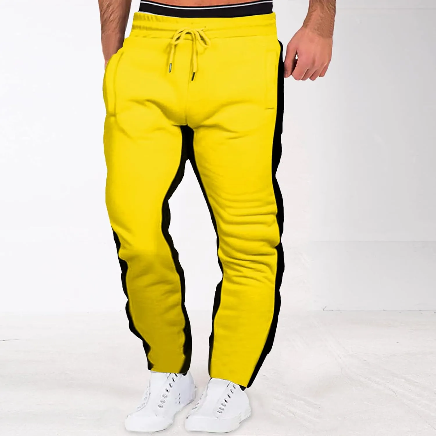 Big and Tall Sweatpants for Men Sweatpants with Zip Pockets Sports Trousers Men's Tear Away Trouser Basketball Track