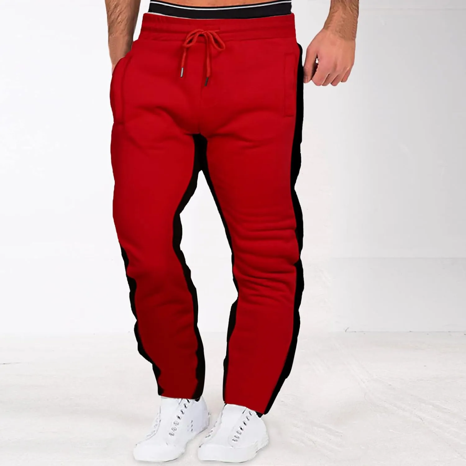 Big and Tall Sweatpants for Men Sweatpants with Zip Pockets Sports Trousers Men's Tear Away Trouser Basketball Track