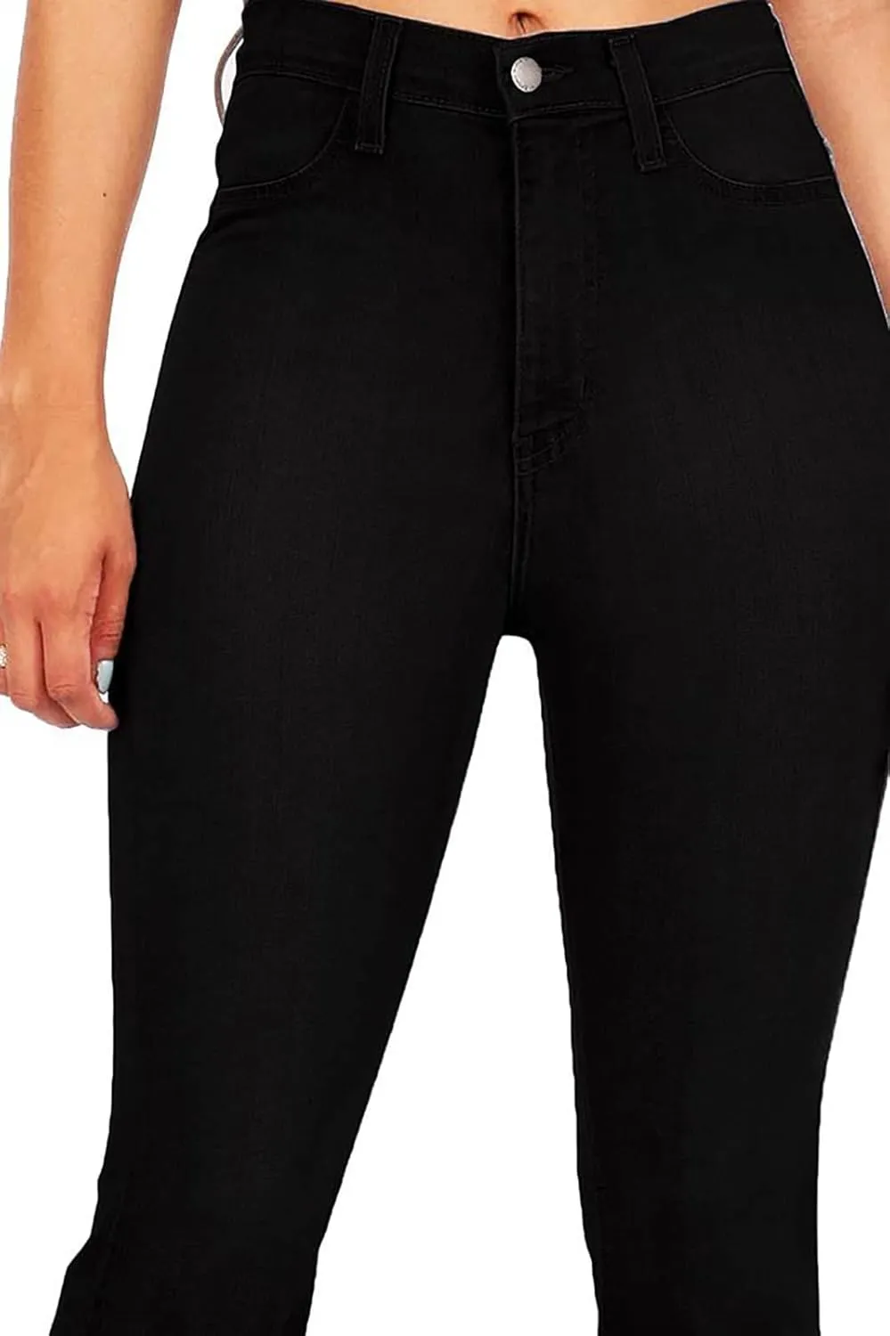 BISUAL Women's Black Bell Bottom Jeans for Women High Waisted Flare Jeans Womens Ripped Stretchy Bell Bottoms Pants
