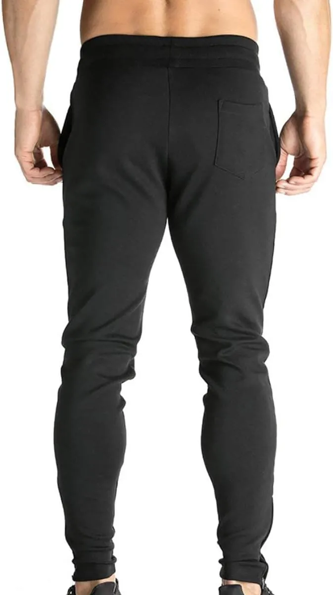 BROKIG Mens Zip Joggers Pants - Casual Gym Workout Track Pants Comfortable Slim Fit Tapered Sweatpants with Pockets