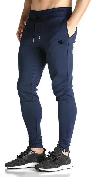 BROKIG Mens Zip Joggers Pants - Casual Gym Workout Track Pants Comfortable Slim Fit Tapered Sweatpants with Pockets