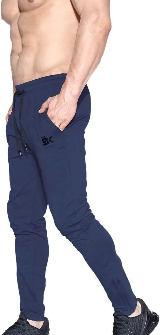 BROKIG Mens Zip Joggers Pants - Casual Gym Workout Track Pants Comfortable Slim Fit Tapered Sweatpants with Pockets