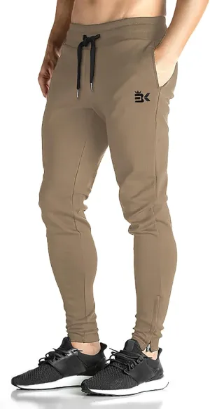 BROKIG Mens Zip Joggers Pants - Casual Gym Workout Track Pants Comfortable Slim Fit Tapered Sweatpants with Pockets
