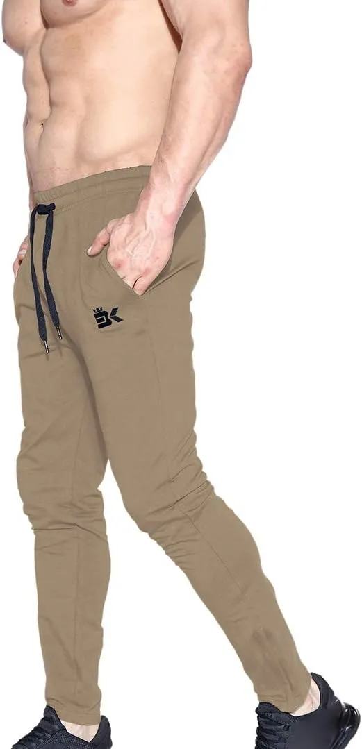 BROKIG Mens Zip Joggers Pants - Casual Gym Workout Track Pants Comfortable Slim Fit Tapered Sweatpants with Pockets