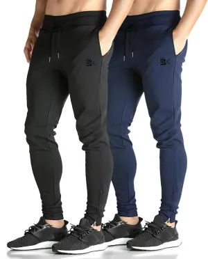 BROKIG Mens Zip Joggers Pants - Casual Gym Workout Track Pants Comfortable Slim Fit Tapered Sweatpants with Pockets