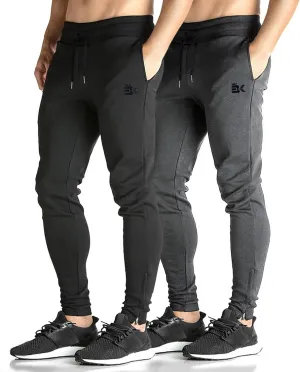 BROKIG Mens Zip Joggers Pants - Casual Gym Workout Track Pants Comfortable Slim Fit Tapered Sweatpants with Pockets