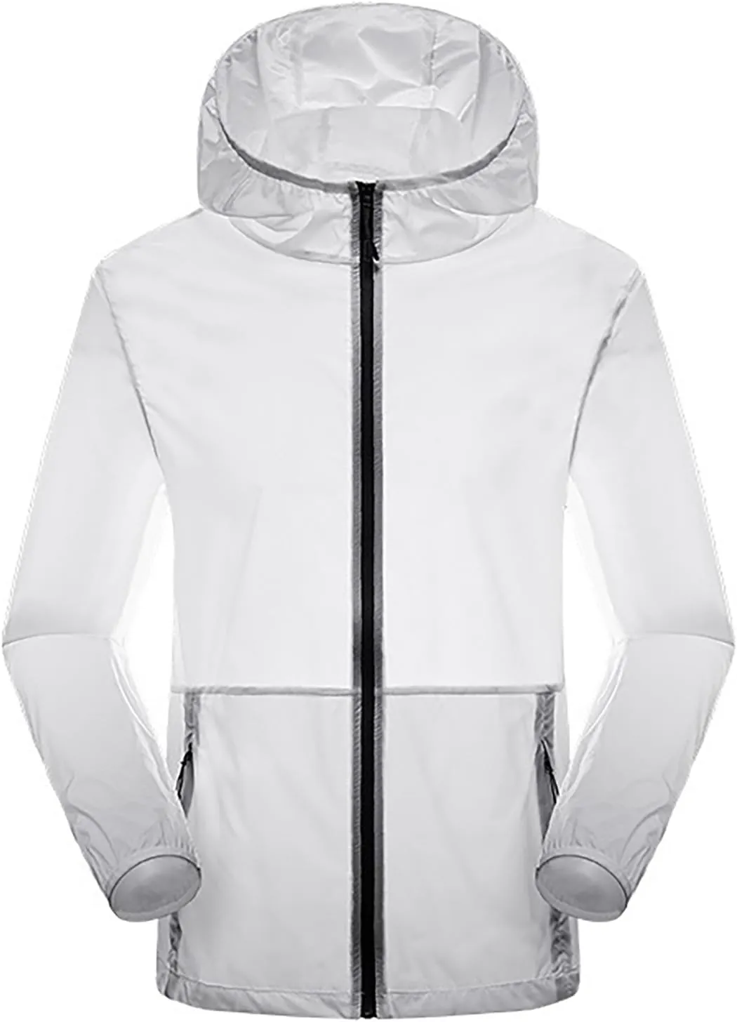 Cambkatl Men's UPF 50  Sun Protection Hoodie Outdoor Lightweight Full Zip Jacket Colorblock Long Sleeve Fishing Hiking Shirts