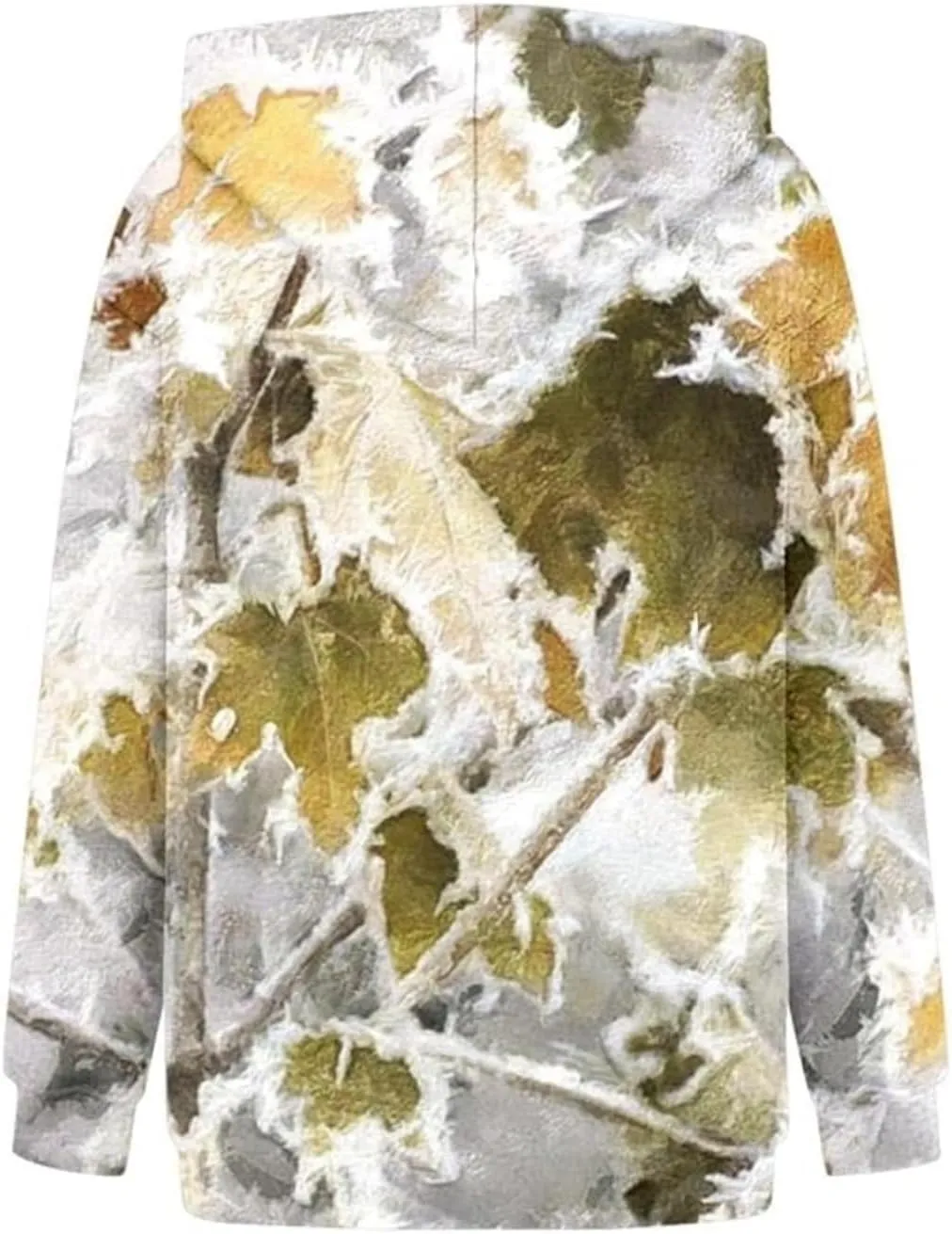 Camo Sweatshirt for Women Maple Leaf Print Hoodie Casual Pullover Shirts Loose Tunic Tops with Pockets Fall Clothes