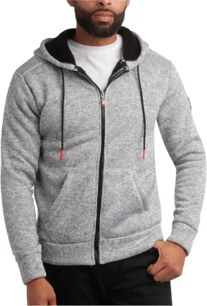 CANADA WEATHER GEAR Men's Sweater Fleece Hoodie - Warm Fleece Zip Up Hoodie Sweatshirt for Men with Sherpa Lining (M-XXL)