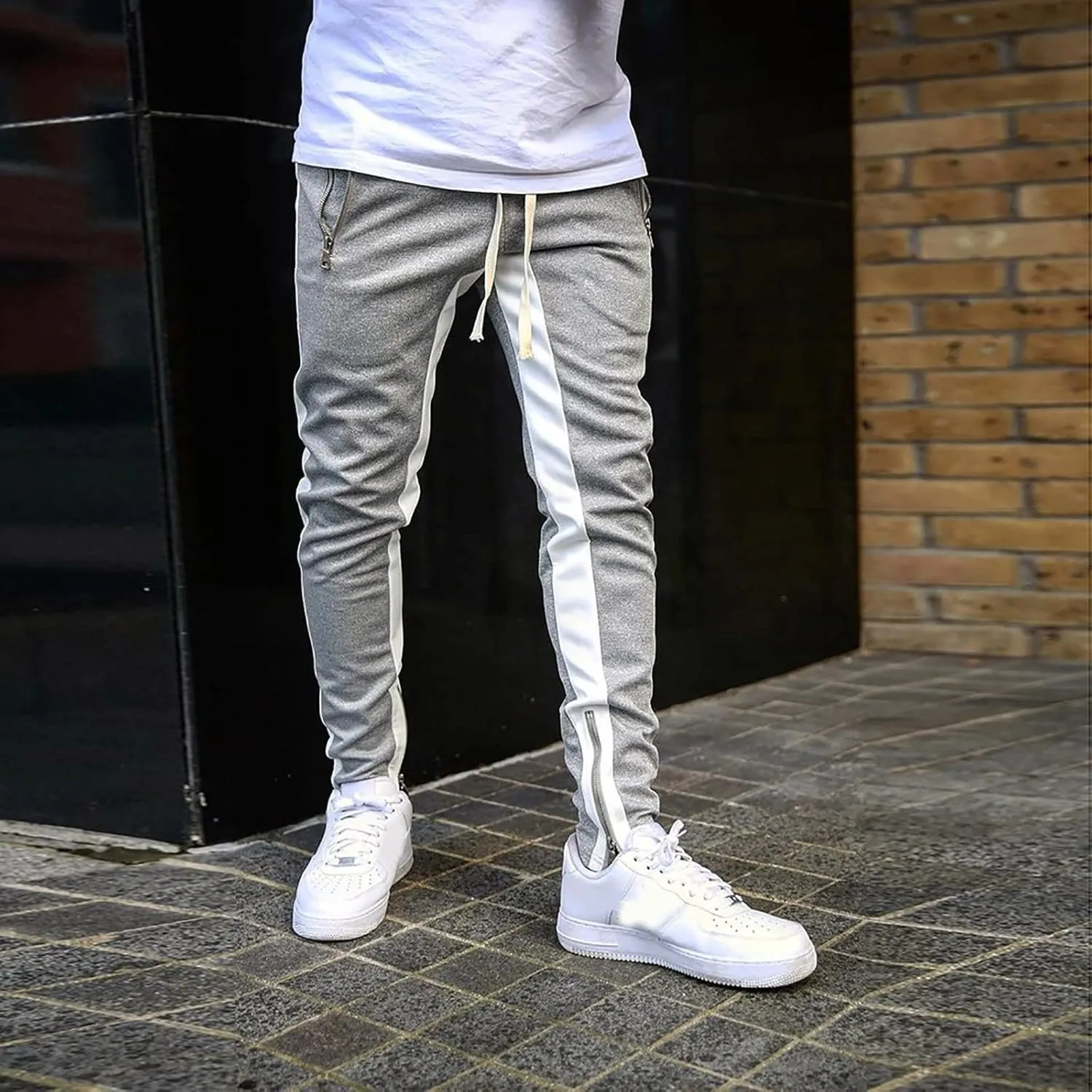 Cargo Pants for Men Big and Tall for Jogging Workout Gym Running Training Mens Open Bottom Sweatpants Workout Lounge
