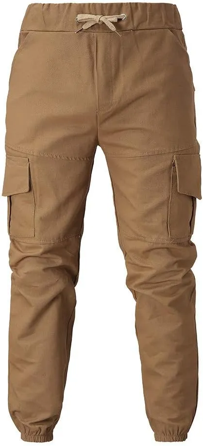 Cargo Pants for Men Big and Tall Men's Joggers with Zipper Pockets Running Athletic Workout Pants Tapered Sweatpants