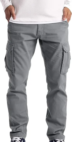 Cargo Pants for Men Relaxed Fit Mens Cargo Pants Men's Stretch Workout Baggy Fleece Pants Slim Fit Athletic Pant with