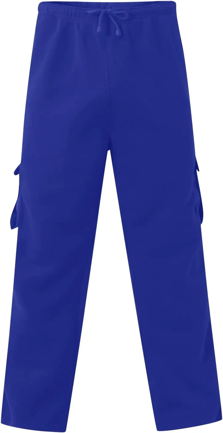 Cargo Sweatpants for Men Plus Size Drawstring Waist Open Bottom Sweatpants Comfy Cotton Lounge Pants with Pockets