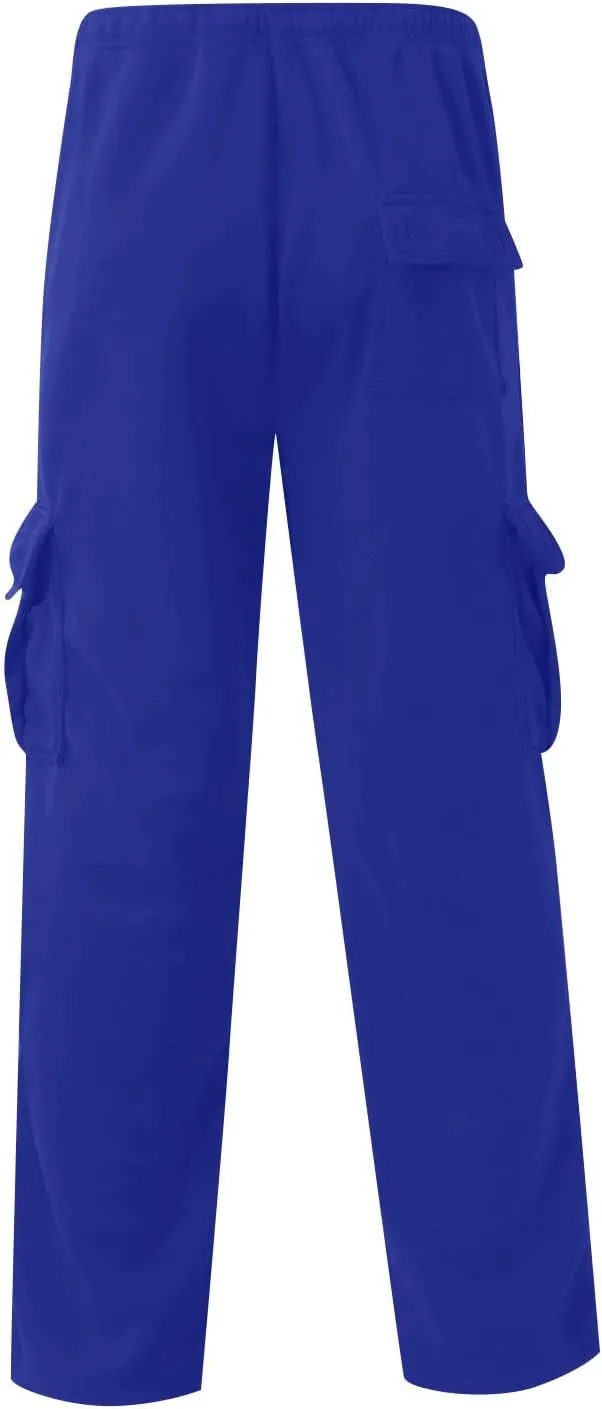Cargo Sweatpants for Men Plus Size Drawstring Waist Open Bottom Sweatpants Comfy Cotton Lounge Pants with Pockets
