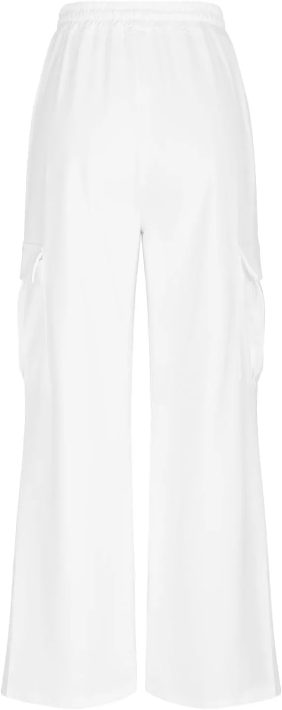 Cargo Sweatpants for Women Baggy Fleece Lined Joggers with Pockets Athletic High Waisted Wide Leg Lounge Pants
