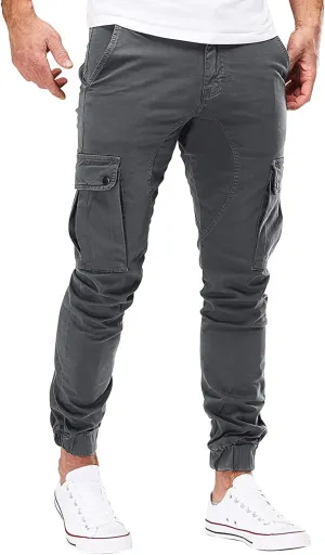 Cargo Trousers for Men Running Men's Joggers Pants with Deep Zip Pockets Recycled Polyester Athletic Pants Loose-fit