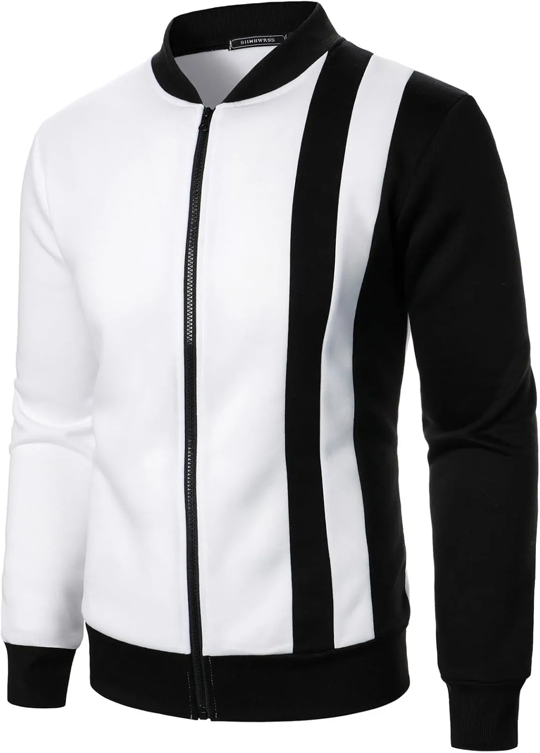 Casual Bomber Jackets for Men 2024 Trendy Colorblock Slim Fit Lightweight Waffle Varsity Jacket Fall Coat with Zipper