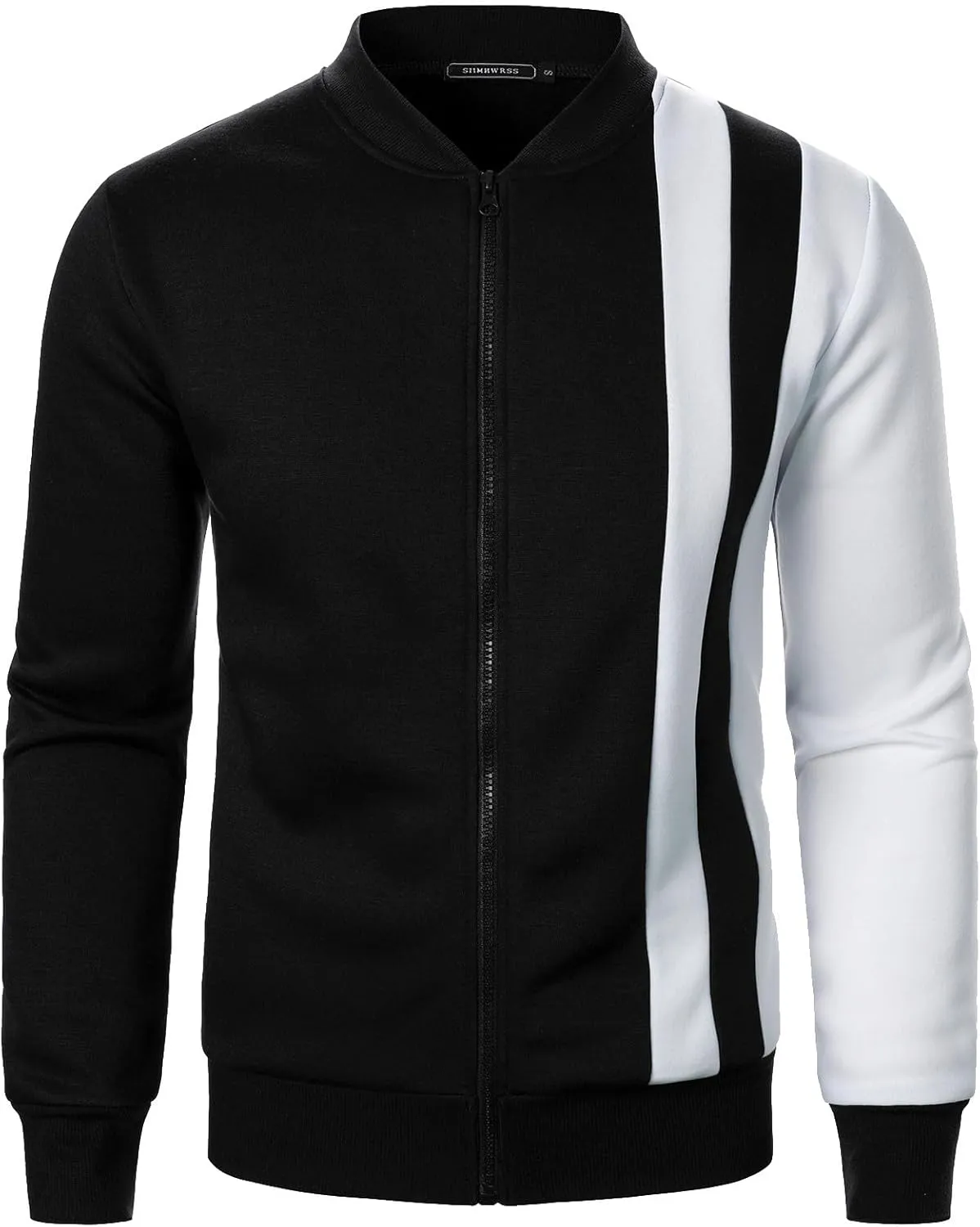 Casual Bomber Jackets for Men 2024 Trendy Colorblock Slim Fit Lightweight Waffle Varsity Jacket Fall Coat with Zipper