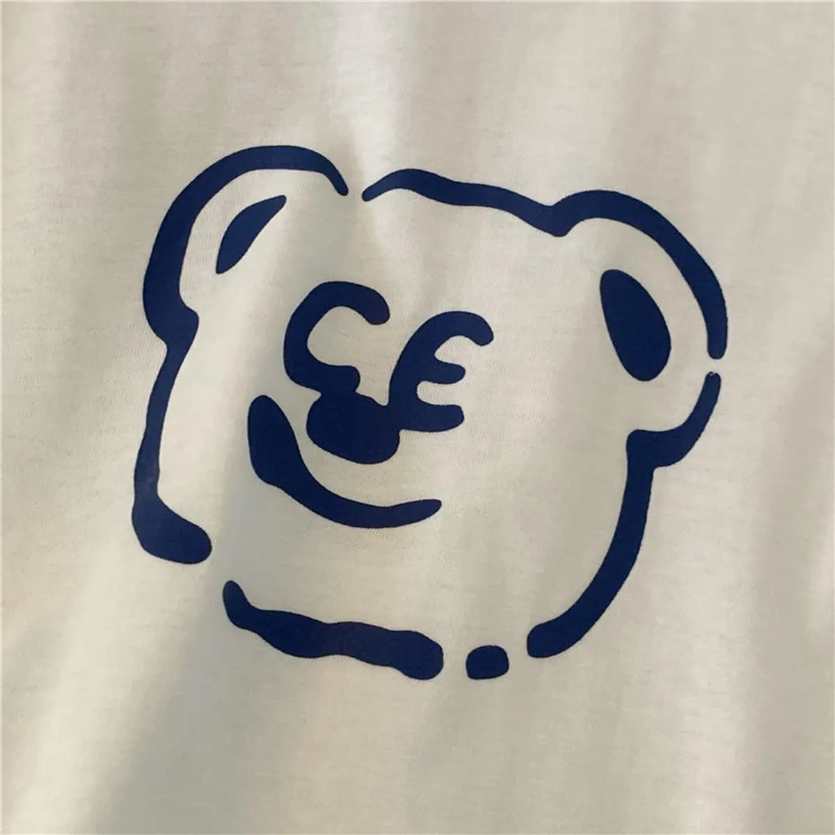 Casual Graphic Tees for Women Men T Shirts Short Sleeve Summer Bear Tops Loose Fit Cute Couple