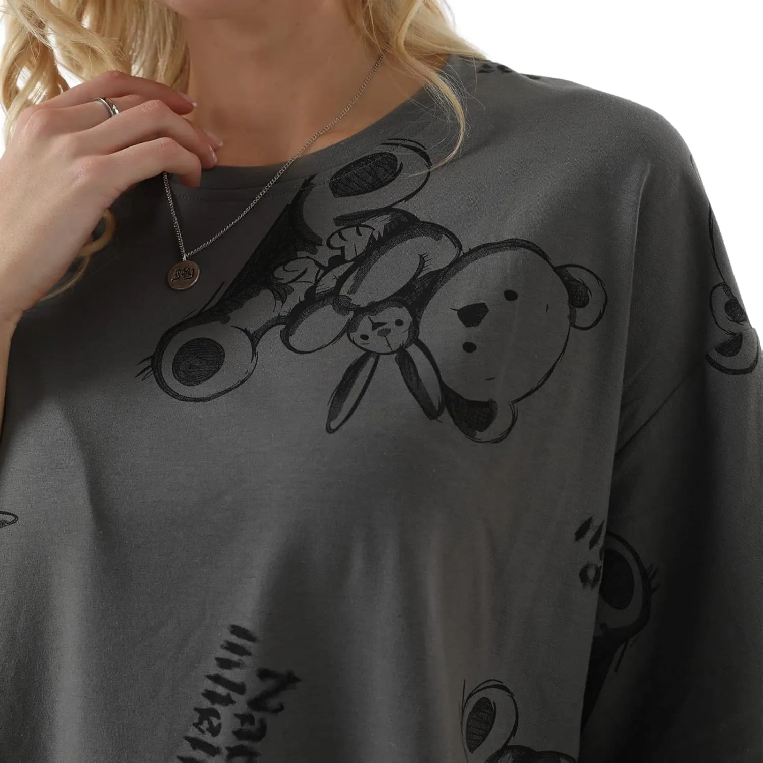 Casual Graphic Tees for Women Men T Shirts Short Sleeve Summer Bear Tops Loose Fit Cute Couple