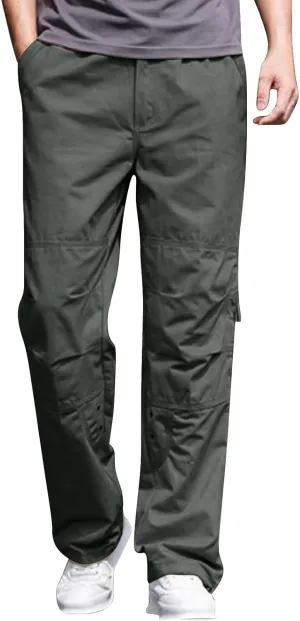 Casual Hiking Pants for Men Stretch Relaxed Fit Cotton Ripstop Tactical Pants Outdoor Work Long Trousers with Pockets