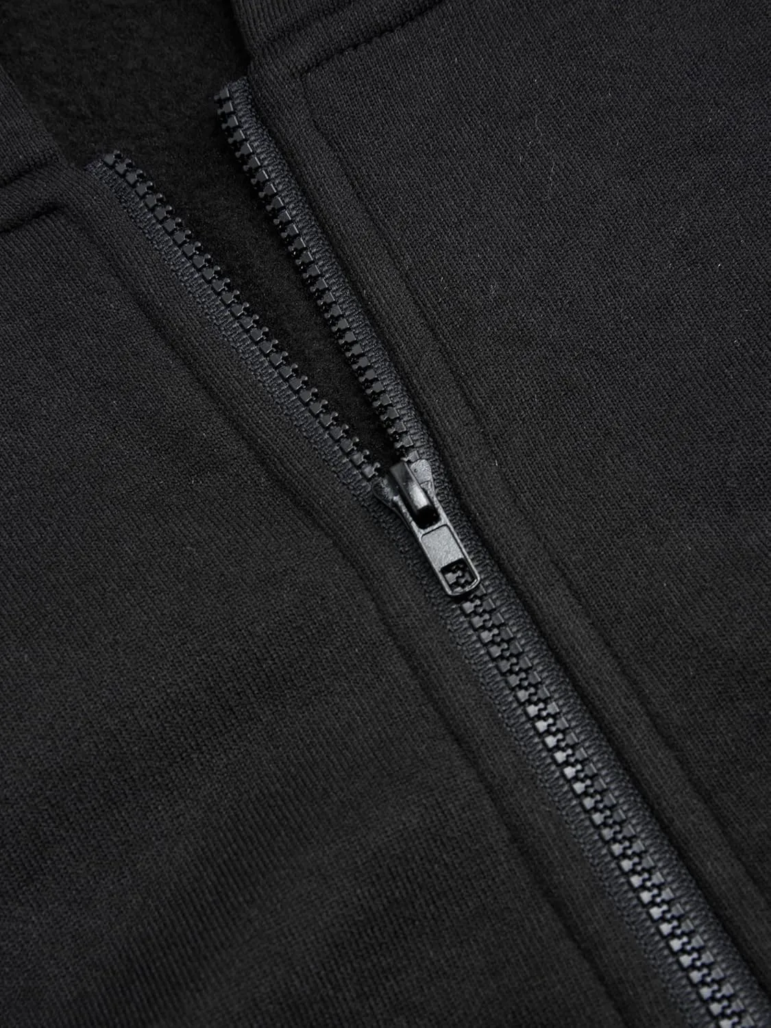 CIDER Terry Solid Zipper Crop Hoodie