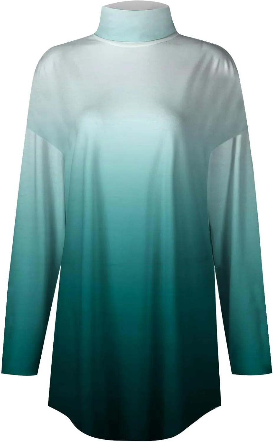 Costumes for Women Printing Long Sleeve T Shirt High Neck Hide Belly Outfits Winter Lightweight Pullover Tops