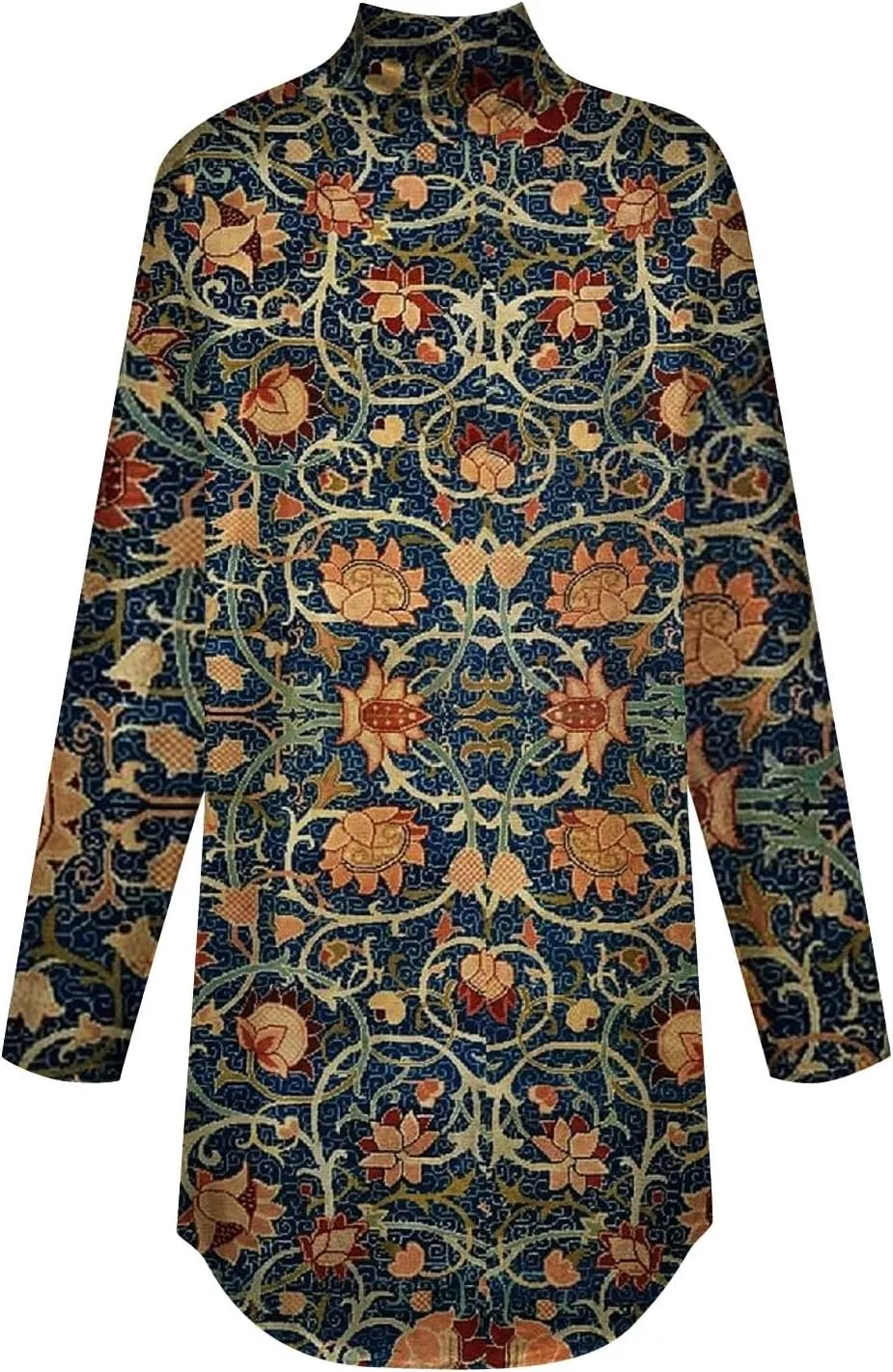 Costumes for Women Printing Long Sleeve T Shirt High Neck Hide Belly Outfits Winter Lightweight Pullover Tops